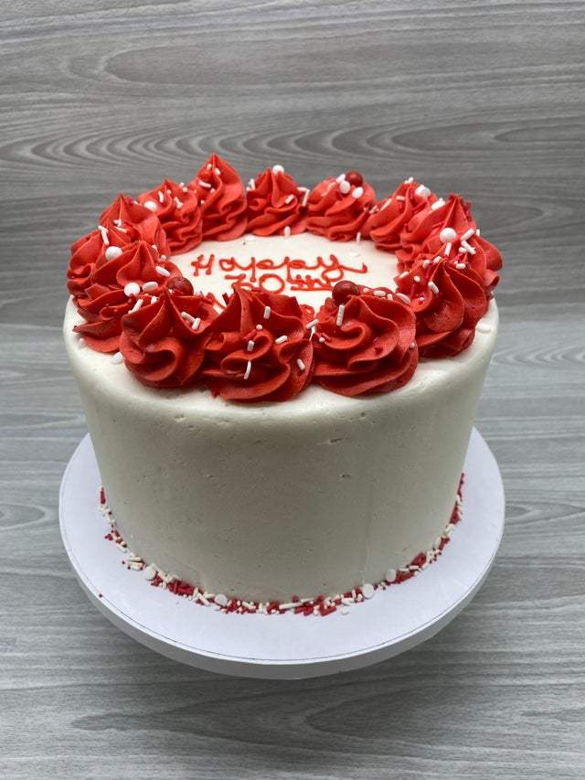 Textured or Smooth Cake with Top Border and Sprinkles